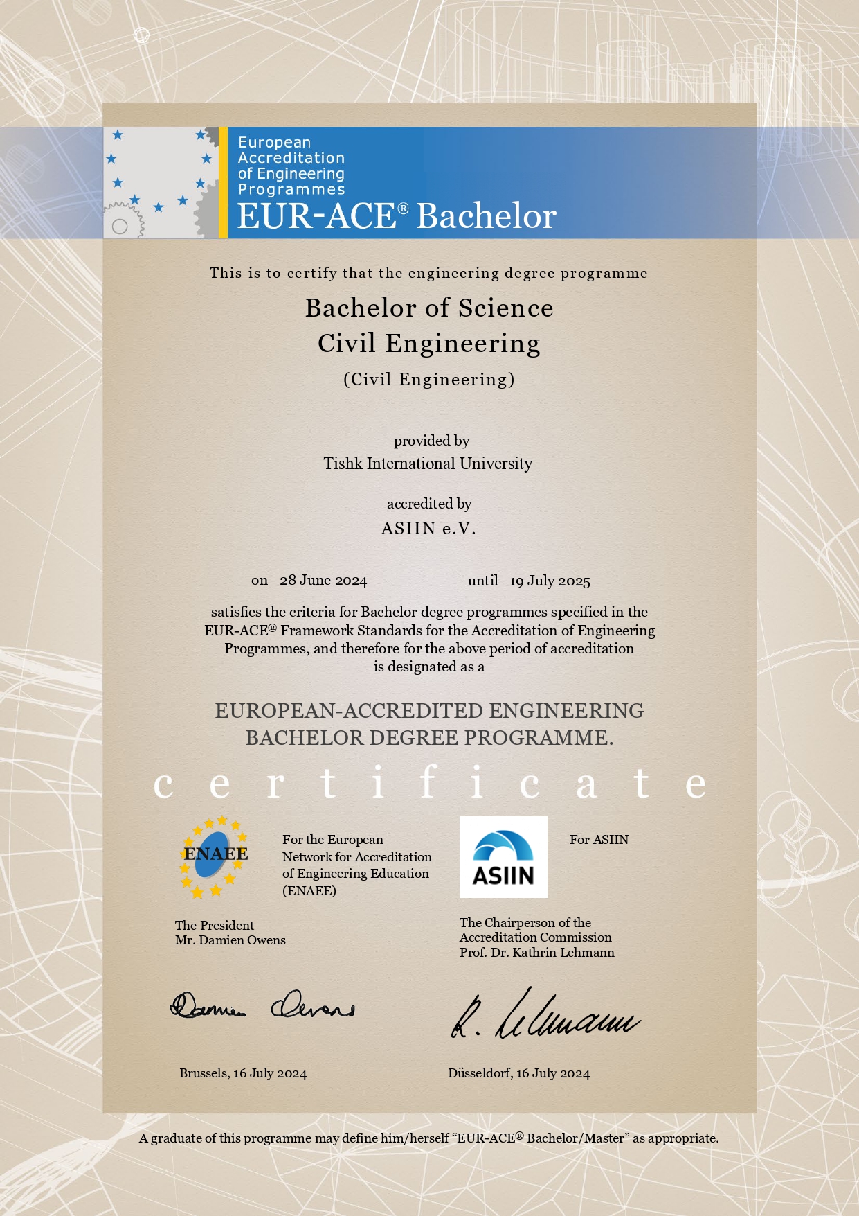EUR-ACE Label Certificate