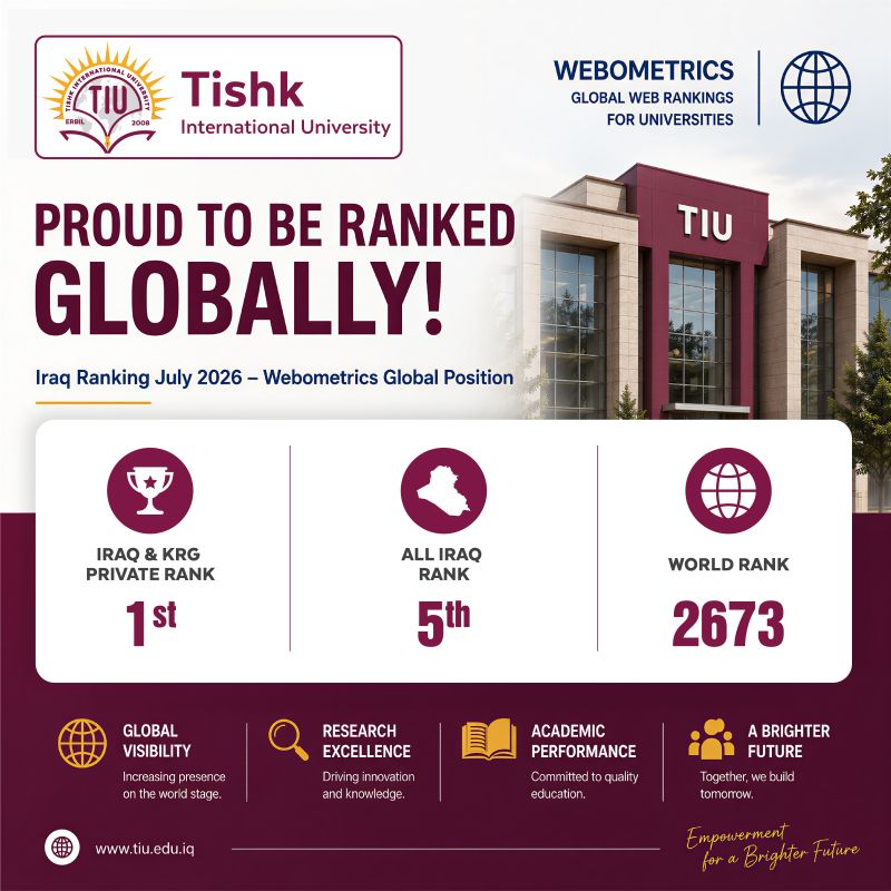 Tishk International University ranking in Webometrics 2026 Tishk International University ranking in Webometrics 2026
